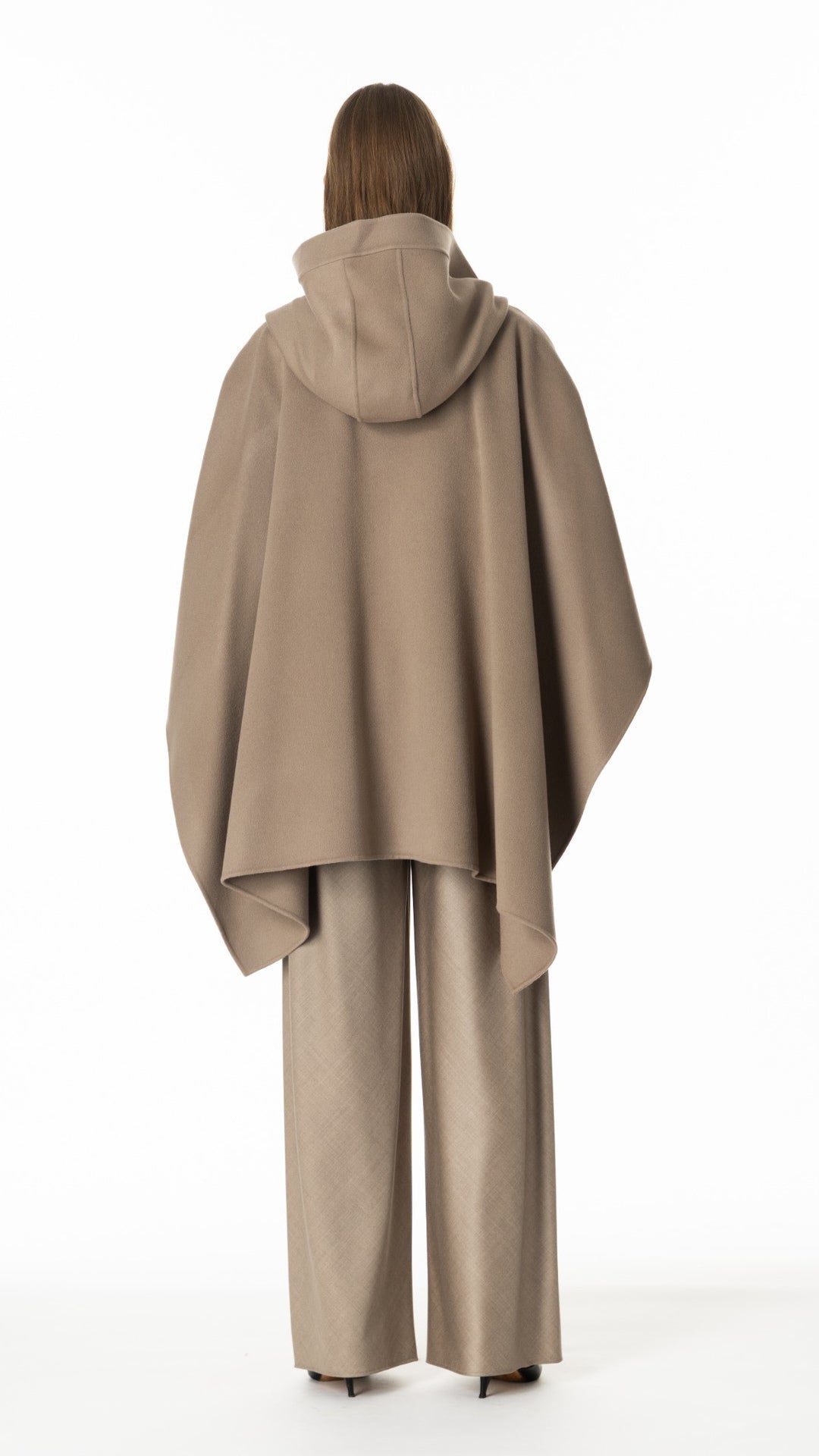 フーディーケープ カシミヤ5％ トープ