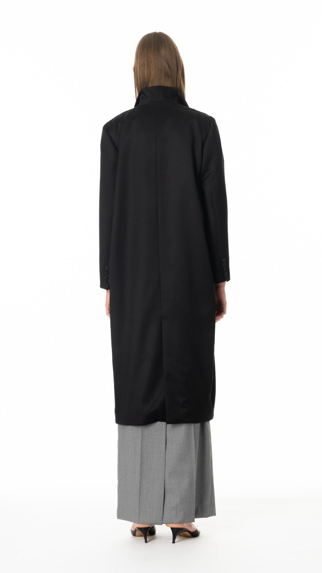 タキシードコート ウール100％ ブラック 着用写真4